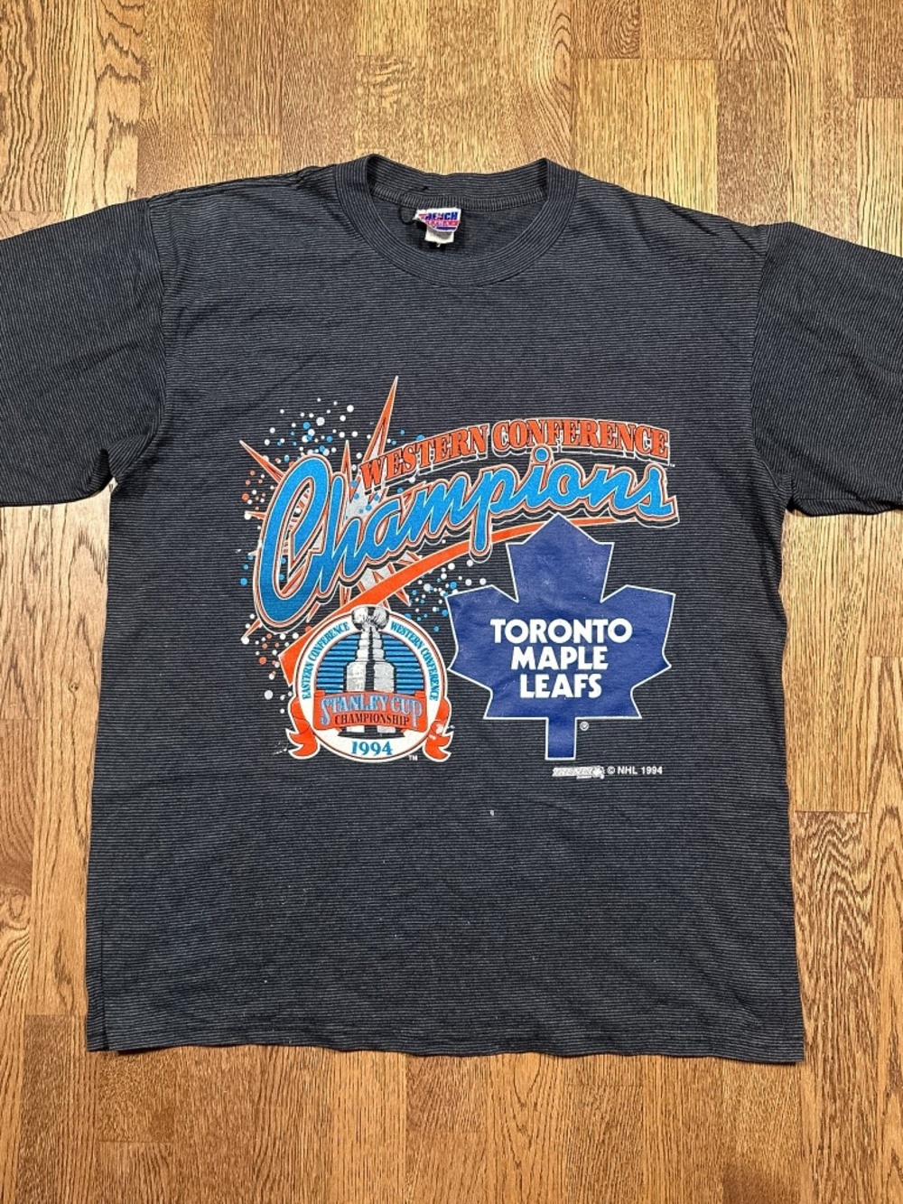 Vintage 90s Toronto Maple Leafs Western Conference Champions T Shirt Mens XL